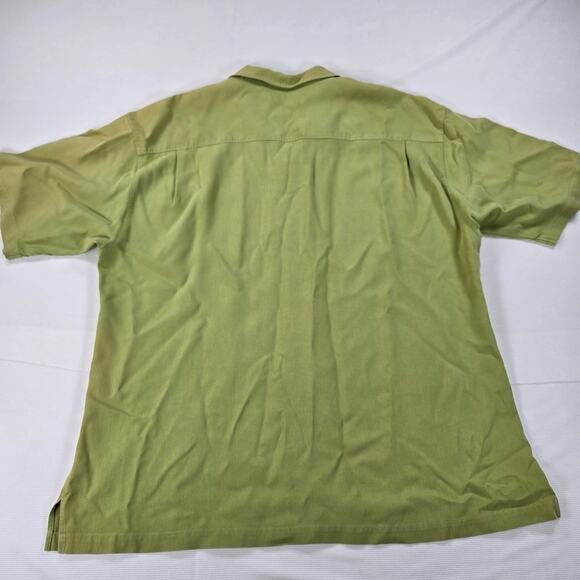 Tommy Bahama Green Short Sleeve 100% Silk Button Up Shirt‎ Men's Size XXL - Picture 6 of 6